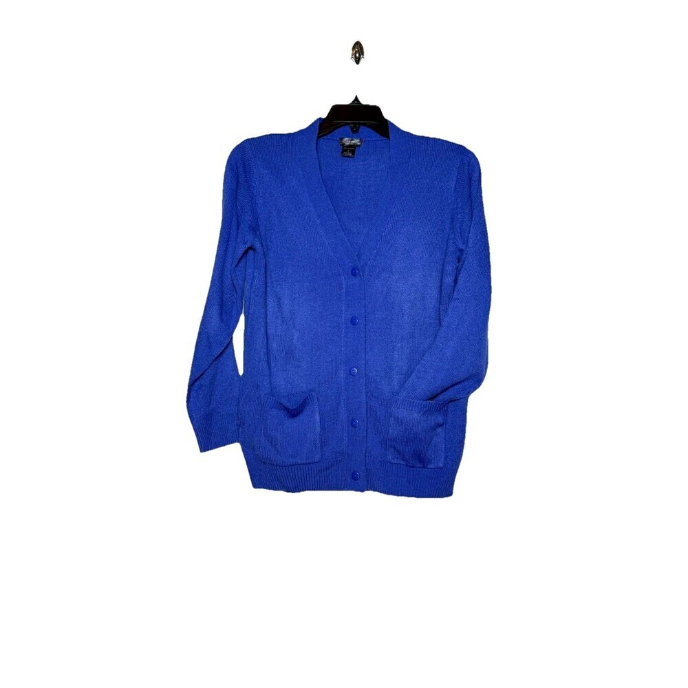 Love Cameron Cardigan Sweater Womens Small 100% Acrylic Blue Knitwear
